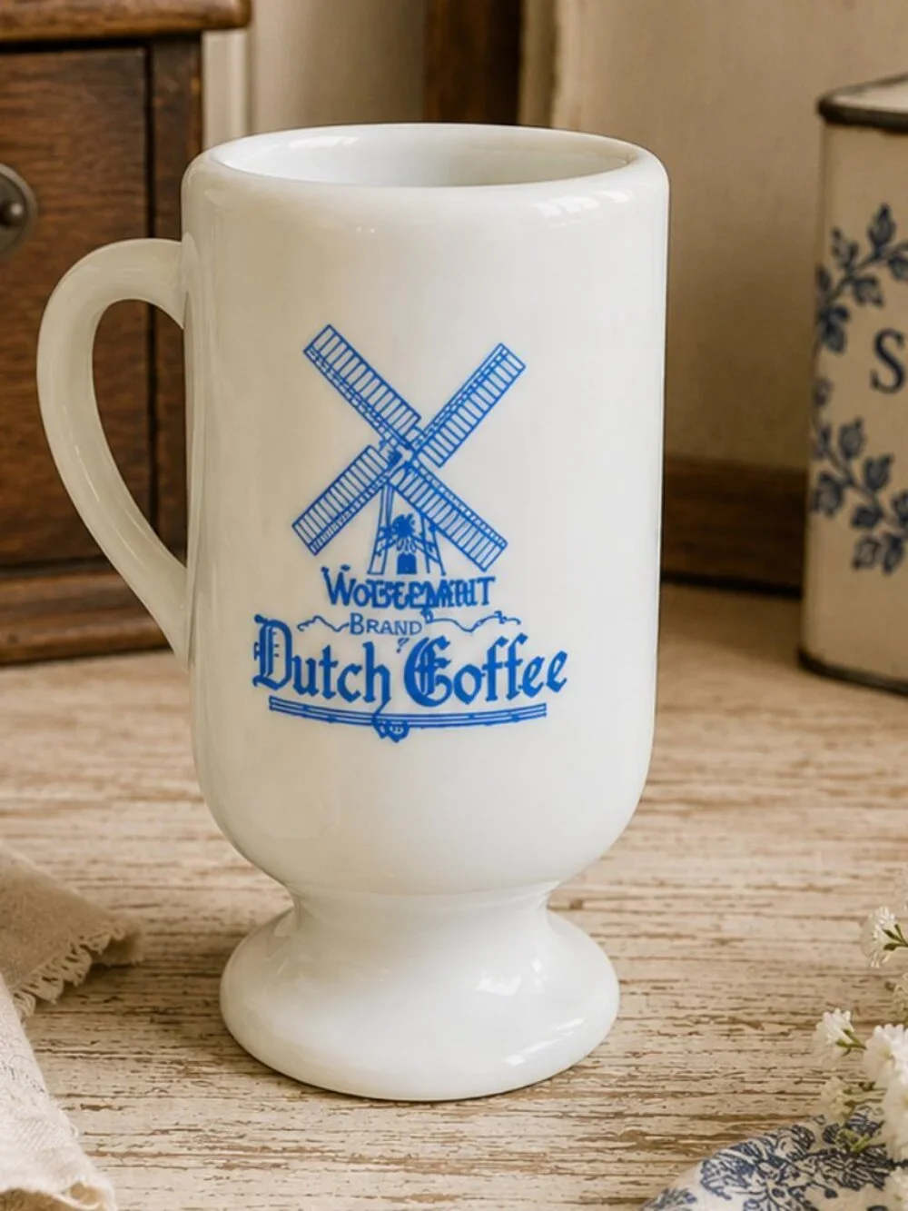 Vintage Vandermint Dutch Coffee Footed Pedestal Mug